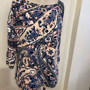 Talbots Paisley Tunic Top large